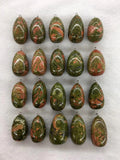 5pcs Polished Labradorite Gem Stone Bead Pendant 30-45mm