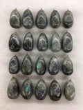 5pcs Polished Labradorite Gem Stone Bead Pendant 30-45mm