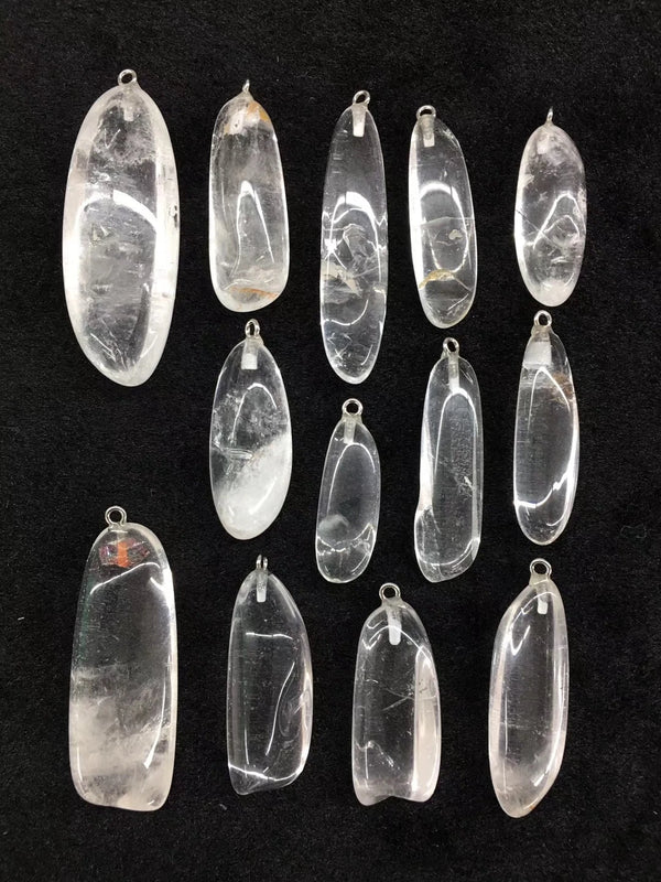 5pcs Polished Gem Stone Bead Pendant, Amethyst, Quartz Agate Pendant 30-45mm