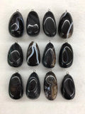 5pcs Polished Gem Stone Bead Pendant, Amethyst, Quartz Agate Pendant 30-45mm