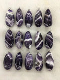 5pcs Polished Gem Stone Bead Pendant, Amethyst, Quartz Agate Pendant 30-45mm