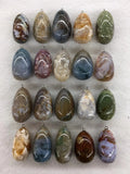 5pcs/pack Polished Gem Stone Bead Pendant, Natural Dragon Blood Stone, Sodalite