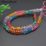 5strands/lot 3x6mm Mult Tourmaline Glass Crystal Beads DIY Necklace