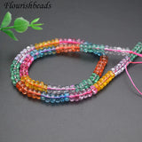 5strands/lot 3x6mm Mult Tourmaline Glass Crystal Beads DIY Necklace