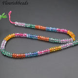 5strands/lot 3x6mm Mult Tourmaline Glass Crystal Beads DIY Necklace
