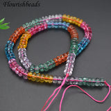 5strands/lot 3x6mm Mult Tourmaline Glass Crystal Beads DIY Necklace
