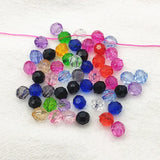 Chunky Clear Acrylic Faceted Beads for DIY Jewelry Making