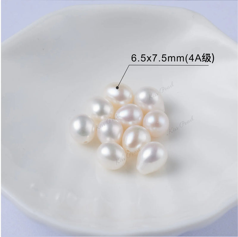 6.5x7.5mm Freshwater Pearl Oval Beads Jewelry