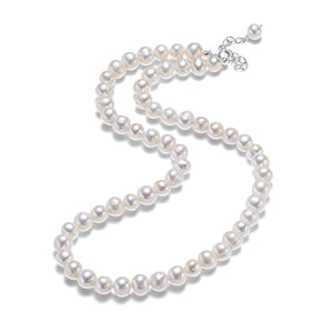 6-7mm Freshwater Pearl Necklace, Sterling Silver Choker