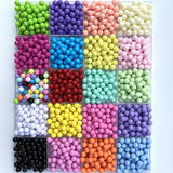 Multicolor Acrylic Solid Beads 6/8/10/12mm DIY Jewelry Accessory