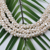 Baroque Pearl Bracelet, Thick Strap Chain, 6-8mm High