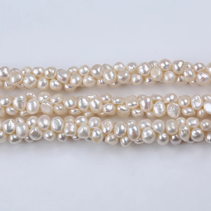 Baroque Pearl Bracelet, Thick Strap Chain, 6-8mm High