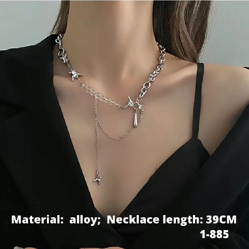 Smiley Pendant Double Chain Necklace 6 Styles