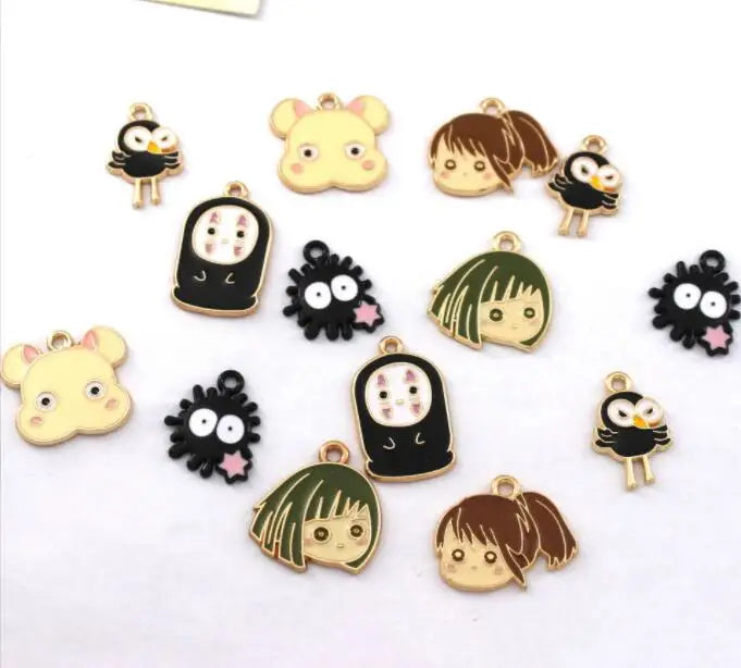 60 Pcs Anime Metal Charm Pendants for Jewelry Making
