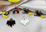 60 Pcs Halloween Ghost Cat Haunted House Charm Pendants