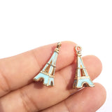 60PCS Eiffel Tower Enamel Charms Oil Drop Plated Jewelry