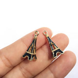 60PCS Eiffel Tower Enamel Charms Oil Drop Plated Jewelry