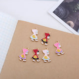 60PCS/lot Cartoon Enamel Alloy Girl Pendant Oil Drop Bracelet Pendants