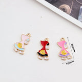60PCS/lot Cartoon Enamel Alloy Girl Pendant Oil Drop Bracelet Pendants