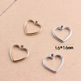 60PCs/Lot 16*16MM Heart Pendant Charms DIY Jewelry Findings