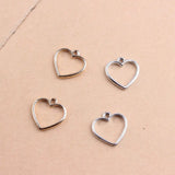 60PCs/Lot 16*16MM Heart Pendant Charms DIY Jewelry Findings