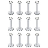 60Pcs Surgical Steel Lip Labret Tragus Earrings Body Jewelry