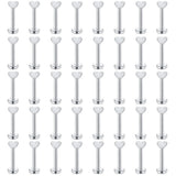 60Pcs Surgical Steel Lip Labret Tragus Earrings Body Jewelry