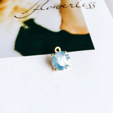 60pcs Round Crystal Rhinestone Charms Necklace Earring Pendants