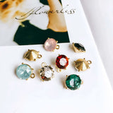 60pcs Round Crystal Rhinestone Charms Necklace Earring Pendants