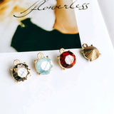 60pcs Round Crystal Rhinestone Charms Necklace Earring Pendants
