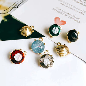 60pcs Round Crystal Rhinestone Charms Necklace Earring Pendants