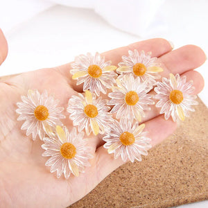 60pcs 25mm Daisy Flower Resin Cabochons Ornament Sticker Earring Material