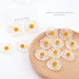 60pcs 25mm Daisy Flower Resin Cabochons Ornament Sticker Earring Material