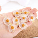 60pcs 25mm Daisy Flower Resin Cabochons Ornament Sticker Earring Material