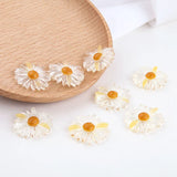 60pcs 25mm Daisy Flower Resin Cabochons Ornament Sticker Earring Material