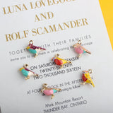 60pcs 15*17MM 3D Colorful Animal Bird Pendant Charms Enamel Floating Jewelry Set