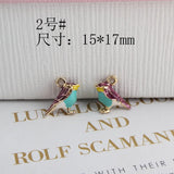 60pcs 15*17MM 3D Colorful Animal Bird Pendant Charms Enamel Floating Jewelry Set