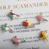 60pcs 15*17MM 3D Colorful Animal Bird Pendant Charms Enamel Floating Jewelry Set