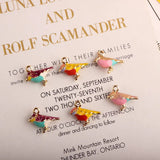 60pcs 15*17MM 3D Colorful Animal Bird Pendant Charms Enamel Floating Jewelry Set