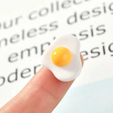 60pcs 22*16MM Food Egg Shape Flatback Resin Cabochons