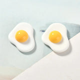 60pcs 22*16MM Food Egg Shape Flatback Resin Cabochons