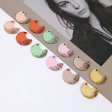 60pcs Colorful Resin Plastic Moon DIY Jewelry Charms Necklace Pendant