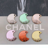 60pcs Colorful Resin Plastic Moon DIY Jewelry Charms Necklace Pendant