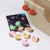 60pcs Colorful Resin Plastic Moon DIY Jewelry Charms Necklace Pendant