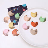 60pcs Colorful Resin Plastic Moon DIY Jewelry Charms Necklace Pendant