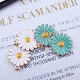 60pcs Enamel Alloy Daisy Flower Charms 18*21MM Oil Drop Floral Pendant