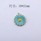 60pcs Enamel Alloy Daisy Flower Charms 18*21MM Oil Drop Floral Pendant