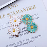 60pcs Enamel Alloy Daisy Flower Charms 18*21MM Oil Drop Floral Pendant