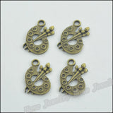 60pcs Vintage Charms Brush Pen Pendant Antique bronze Jewelry Making