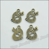 60pcs Vintage Charms Brush Pen Pendant Antique bronze Jewelry Making